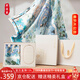 織錦樓桑蠶絲方巾女珍珠項鏈套裝節日禮品圍巾真絲印花絲巾禮盒裝