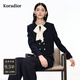 珂萊蒂爾Koradior2026春季新款氣質(zhì)短款H型精致鉆扣香風(fēng)短外套女 暗青紫色 S