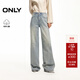 ONLY2026春季新款潮流潑墨設計寬松直筒褲長(cháng)褲牛仔褲女|126132107 J33 復古350牛仔洗水 S S褲長(cháng)減短