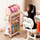 優(yōu)勤（YOUQIN）書(shū)包置物架落地可移動(dòng)小推車(chē)書(shū)本收納架多層兒童繪本書(shū)籍整理神器 書(shū)包置物架【粉色】5層 41.7*25*93.8cm