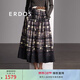 ERDOS 春夏手繪定位印花傘裙絲棉巴厘紗長(cháng)裙優(yōu)雅女半身裙 黑 M 160/68A