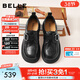 百麗（Belle）復古方扣羊皮樂(lè )福鞋女2026春新商場(chǎng)同款便士樂(lè )福鞋F1E1DAM6 黑色 38 (240mm)