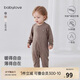 babylove嬰兒連體衣春秋季輕薄保暖衣服男女寶寶純色哈衣爬爬服打底睡衣
