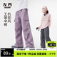 左西童裝女童褲子春裝工裝褲2026新款兒童戶(hù)外耐磨傘兵褲 灰色 150