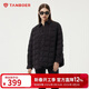 坦博爾羽絨服女輕薄襯衫翻領(lǐng)寬松大廓形時(shí)尚保暖外套330270Z 黑色 160