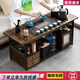 法卡威移動(dòng)家用茶桌茶臺客廳實(shí)木小茶車(chē)沙發(fā)邊幾茶幾茶具茶臺燒水壺一體 【80長(cháng)茶字面】雙抽款 茶車(chē)-無(wú)蓋板