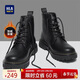 海瀾之家HLA馬丁靴男秋冬工裝鞋子男士靴子男HAAGZM4AAZ0195 黑色加絨42