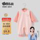 貝肽斯嬰兒衣服春季新款寶寶連體衣新生嬰幼兒哈衣保暖舒絨棉 粉粉小狗 80cm