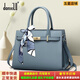 danxilu包包女包真皮斜挎手提包女士大容量婚包喜婆婆包生日禮物送媽媽 【輕奢時(shí)尚】灰藍色9632