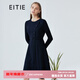 愛(ài)特愛(ài)（EITIE）秋冬新款時(shí)尚通勤紐扣裝飾修身收腰顯瘦A字連衣裙5807568 洗水藍32 S 155