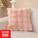 兔毛泡泡絨沙發(fā)抱枕高級感客廳床頭辦公室客廳床頭靠墊枕頭 兔毛絨-蜜桃粉 45cm*45cm 枕套 +枕芯