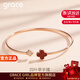 Grace Girl四葉草手鐲女士輕奢小眾設計時(shí)尚飾品生日38女神節禮物送女友老婆 【本地倉直發(fā)不刻字】四葉草手鐲