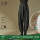 日著(zhù)原創(chuàng  )設計女裝休閑風(fēng)運動(dòng)衛褲2024春春季新款純棉針織直筒小腳褲 靜夜灰 M