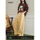 闊色黃色垂感慵懶香蕉褲闊腿褲女2025秋冬季新款休閑顯瘦直筒衛褲 黃色 L /L
