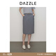 DAZZLE地素 半身裙秋季女裝簡(jiǎn)約優(yōu)雅雙腰中長(cháng)裙 淺灰色 12/S 160/66A