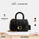 蔻馳（COACH）【禮物】新款女士絎縫裝飾TABBY頂部手柄手袋斜挎單肩大容量女包 B4/黑色