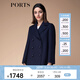 PORTS寶姿秋冬新品女裝長(cháng)袖深色系毛呢大衣SM9C012LWW047 晚安藍 XS (2)