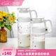 怡萬(wàn)家（iwaki）冷水壺茶具耐熱玻璃涼水壺家用大容量玻璃杯果汁壺 【夢(mèng)幻白】1.3L+0.8L