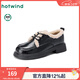 熱風(fēng)（Hotwind）加絨樂(lè )福鞋女冬季新款學(xué)院風(fēng)保暖毛毛鞋百搭通勤女鞋子 01黑色（光面）H02W25V20 36