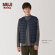 MUJI男式 輕量羽絨無(wú)領(lǐng)背心馬甲坎肩馬夾男裝男士25年冬季 AD0WAA5A 深藏青色 XL （180/104A）