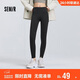 森馬（Semir）休閑褲女高彈收腹緊身打底褲2025春黑色隨心裁九分褲109125127001