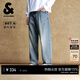杰克·瓊斯（JACK&JONES）春夏季男裝牛仔褲男907寬松磨破貓須微彈休閑褲子直筒男褲 E42中牛仔藍 常規 29 170 W29/L30