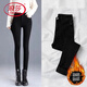 浪莎冬季加絨加厚牛仔褲女小腳鉛筆褲高腰顯瘦彈力韓版緊身保暖長(cháng)褲子 黑色/長(cháng)褲【加絨】 加厚 29 建議110-120斤