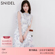 SNIDEL2025秋冬新品優(yōu)雅荷葉邊小飛袖印花茶歇連衣裙SWFO254139 象牙白 L （2）
