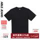 ABLE JEANS男士夏季新款TEE運動(dòng)街頭干爽汗布寬松短袖男t恤打底衫內搭上衣 黑色 M