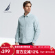 諾帝卡（NAUTICA）【商場(chǎng)同款】男裝春秋新款萊卡保暖柔軟休閑長(cháng)袖襯衫男WO4103 藍綠色4AR L