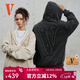 VLONE大logo系列 背面貼布字母刺繡連帽開(kāi)衫拉鏈衛衣 男女同款 VLZH25001黑色 L