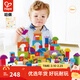 Hape【店鋪主推】收納桶實(shí)木積木大顆粒情景拼搭數字字母早教益智玩具 120粒蔬菜水果 高密度山毛櫸 1-3Y