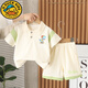 G.duck男童夏季時(shí)尚短袖套裝洋氣寶寶夏裝Polo衫兩件套嬰兒小童裝衣服潮 米白色 80 cm 建議身高70-75cm1歲內