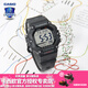 卡西歐（CASIO）【手表禮物】男女電子表卡西歐小方塊情侶表學(xué)生兒童運動(dòng)潮流手表 AE-1600H-1AVPF琥珀黑