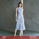 顏域過(guò)膝收腰背心裙女士高級感氣質(zhì)無(wú)袖長(cháng)裙2025新款連衣裙女夏季 藍色 2XL
