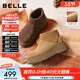百麗（Belle）復古絨面勃肯鞋女冬季新款商場(chǎng)同款厚底加絨休閑短靴E6F1DDD5 棕色-薄絨 40 (250mm)