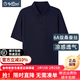 金利來(lái)短袖上衣男polo衫夏裝【桑蠶絲/涼感】男士透氣純色簡(jiǎn)約休閑T恤 藏藍95 XL