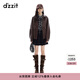 DZZIT地素短外套冬季環(huán)保皮美拉德色系復古運動(dòng)機能感上衣女 深卡其色 常規 M
