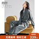對白（DUIBAI）時(shí)尚通勤運動(dòng)衛衣兩件套女2026春裝新款外套直筒長(cháng)褲休閑套裝 深灰色 M