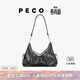 PECO小丑Hobo包春夏新款單肩復古植鞣皮大容量通勤手提旅行托特包 大號 經(jīng)典黑頭層熔巖油蠟牛皮