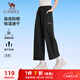 駱駝（CAMEL）防曬速干八分褲女寬松垂感闊腿運動(dòng)褲 J25BR1L7053 幻影黑 XXL
