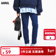 安奈兒（Annil）童裝女童針織牛仔打底褲2024秋季新款 牛仔藍 160