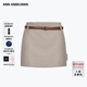 ANN ANDELMAN【明星同款】官方直營(yíng)高腰a字半身裙女包臀修身配腰帶毛呢短裙子 杏色 XS
