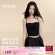 ubras新款立體抹胸美形小奶皮胸墊吊帶背心女可外穿上衣內衣t恤黑色M