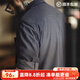 馬登工裝 美式復古玉米粒格子襯衫翻領(lǐng)純色松弛感休閑長(cháng)袖襯衣男秋 深灰色 XL