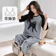 帶胸墊睡衣女士夏季可愛(ài)大碼薄款短袖七分褲春秋套裝春夏天家居服 25793 （帶胸墊） 2XL （125-140斤）