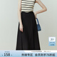 范思藍恩23FS11280 不規則高腰半身裙女春秋裝新款顯瘦a字裙子 黑色 XL