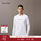 Calvin KleinJeans春秋男士休閑通勤ck字母印花圓領(lǐng)內搭打底衫長(cháng)袖T恤上衣 YAF-月光白 M