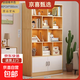 書(shū)柜一體靠墻大容量?jì)ξ锕衤涞刂梦锛芗矣每蛷d展示柜帶門(mén)防塵書(shū)柜 【柜門(mén)款】田園橡木色80*2cm