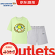 Skechers斯凱奇男女短袖套裝夏季T恤兒童短褲兩件套L225K015